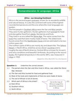 cover image of Grade 4 Comprehension: Africa